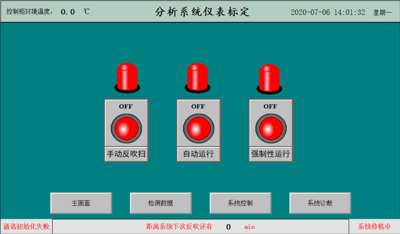 鍋爐脫硝逃逸氨分析系統(tǒng)操作顯示