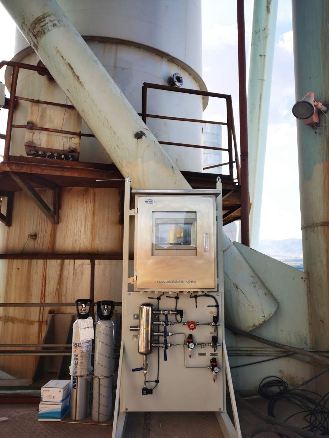 山西某水泥廠氨逃逸在線監(jiān)測系統(tǒng)安裝現(xiàn)場